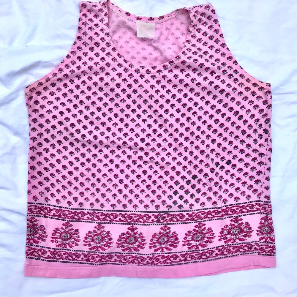Vintage Boho pink printed tank top
